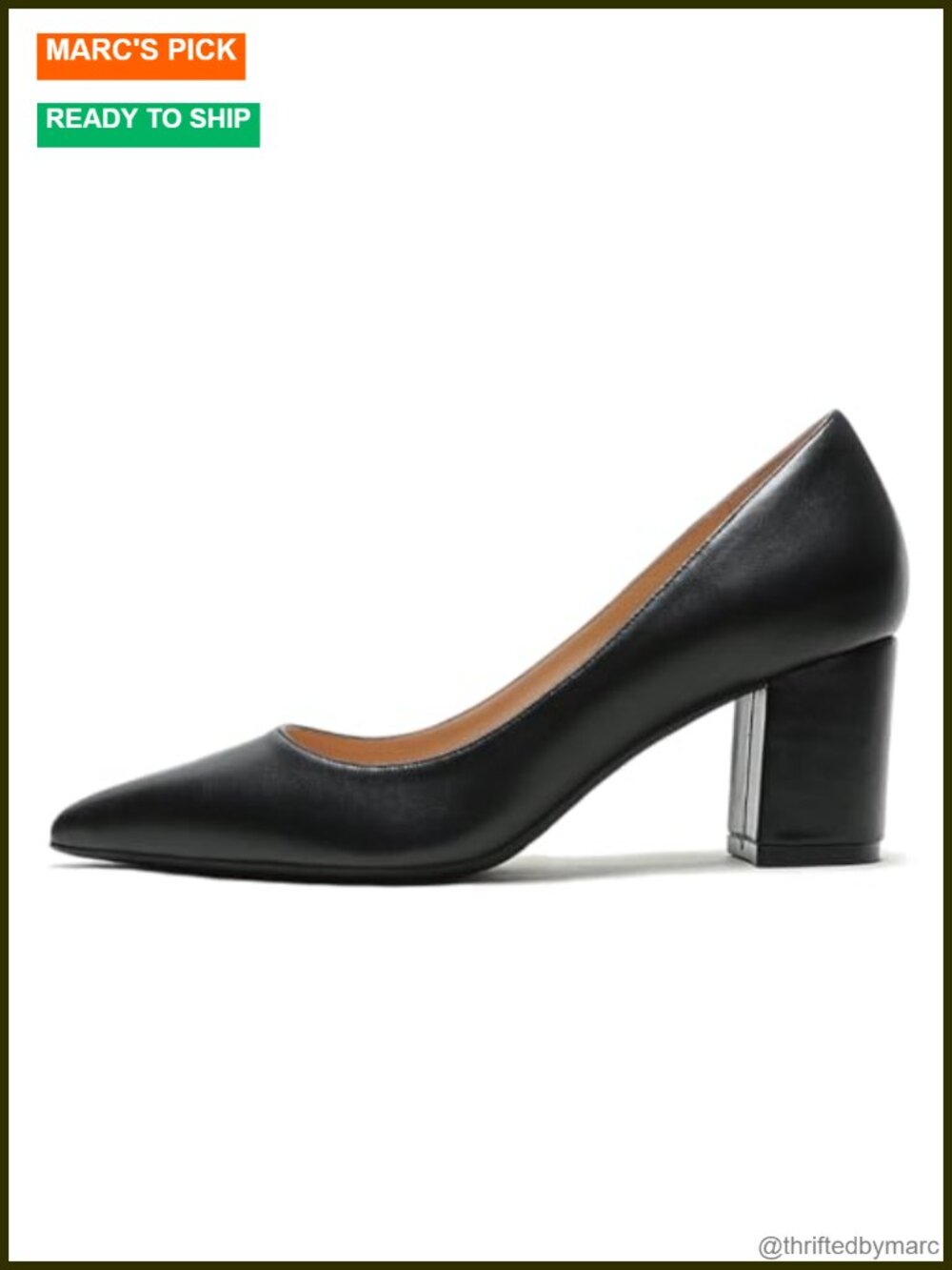 Women's Pointed Toe Chunky Block Heel Pumps Business Casual Shoes